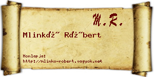 Mlinkó Róbert névjegykártya